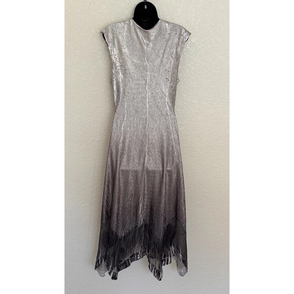 Komarov Crinkle Dress Sleeveless Gown XL Charmeuse Beaded Fairy Ethereal Whimsy - Picture 5 of 9